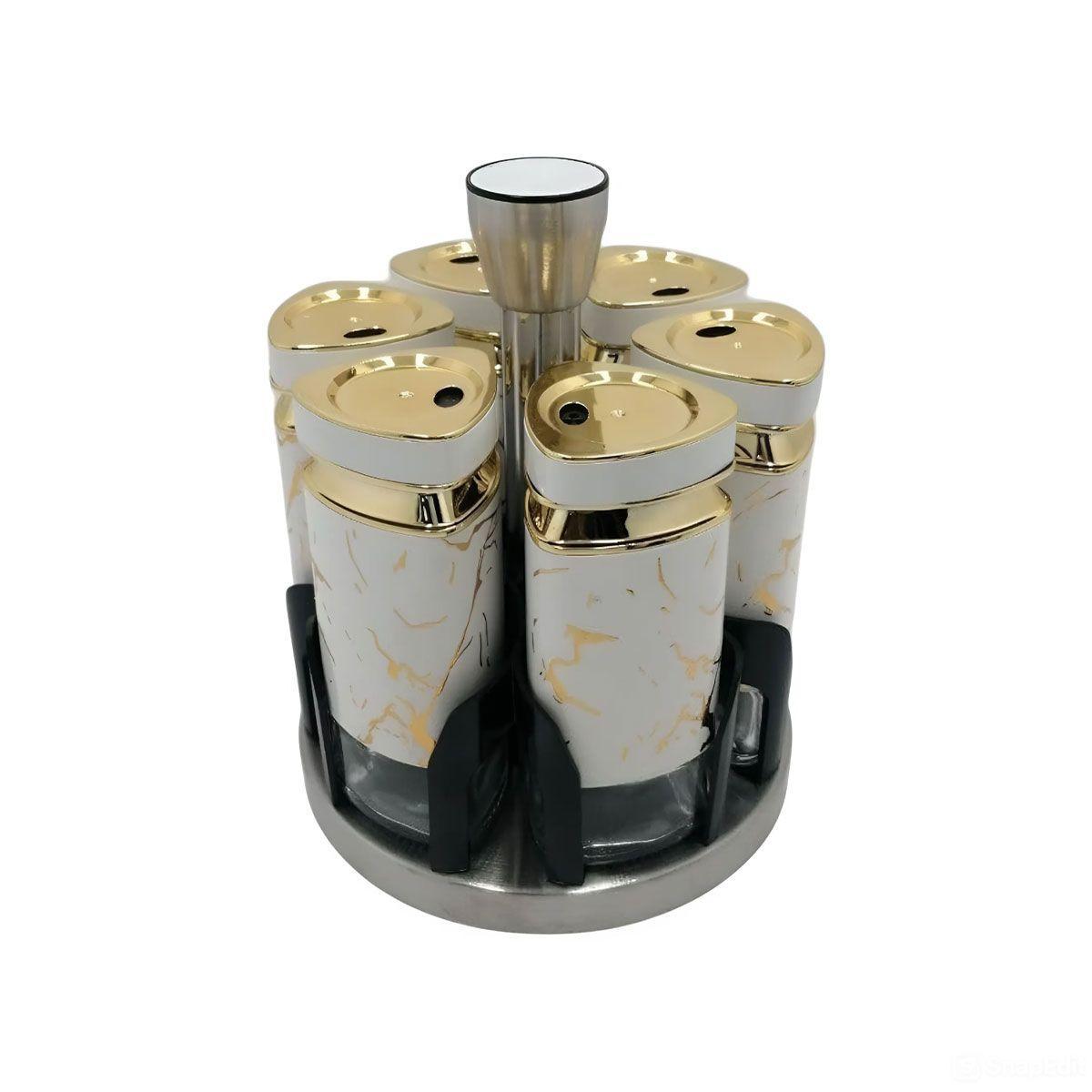 Набір баночок для спецій 6 шт 120 мл карусель для зберігання спецій HP-1332