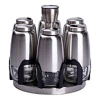 Набір баночок для спецій 6 шт 15х15х16 см карусель для зберігання спецій HP-1300