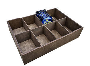Органайзер для пакетиків чаю 8 комірок (30х22х7 см), коричневий, фото 1
