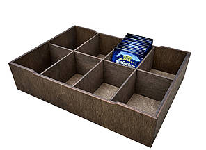Органайзер для пакетиків чаю 8 комірок (30х22х7 см), коричневий, фото 3