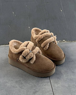 Черевики жіночі уггі натуральна замша коричневі (UG90-5)