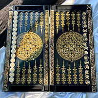 Нарди з чорного акрилового каменю Кінь 58×28×5см, фото 4