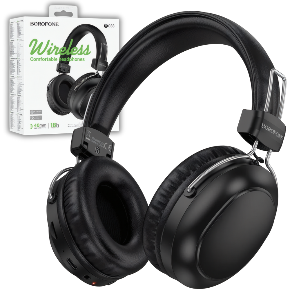 Бюджетні бездротові навушники з підтримкою карти пам'яті з хорошим звуком повнорозмірні Bluetooth Borofone, фото 1