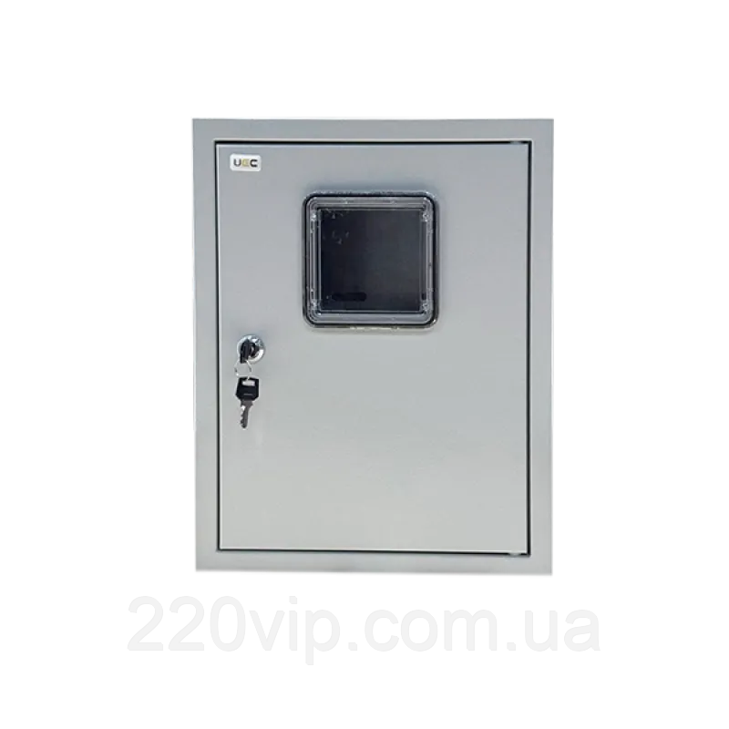 Щит для 1ф лічильника і 12 автоматів ЩОРн-1/12 UEC, SKM24-N-1-12-31-U навісний металевий бокс облік, фото 1