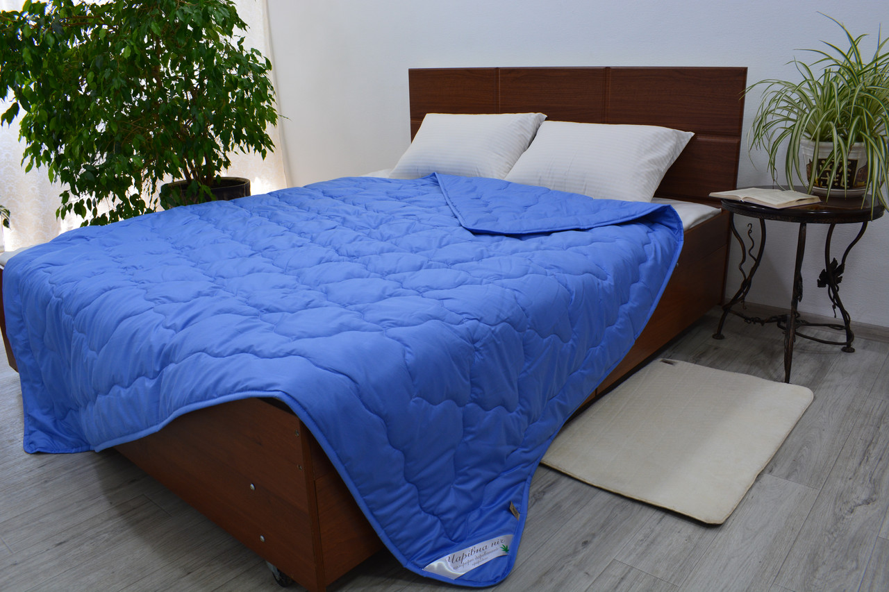 Ковдра Конопляна, Літня, покриття Сатин Волошка, фото 1