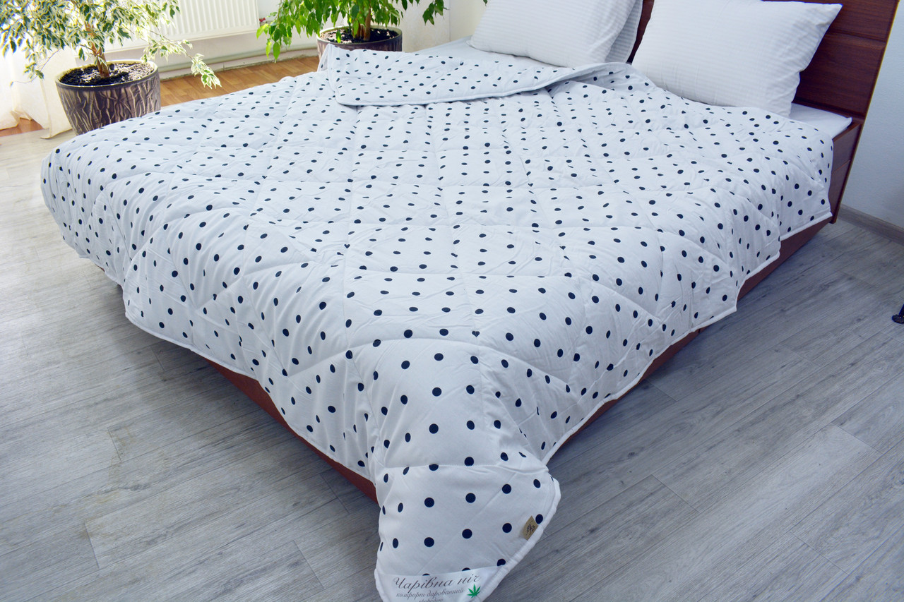 Ковдра Конопляна, Літня, покриття Сатин Горох, фото 1