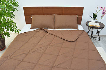 Набор: Ковдра Конопляна, Літня + 2 подушки 50*70 см Шоколад