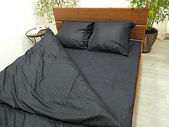 Постільна білизна сатин страйп Чорний