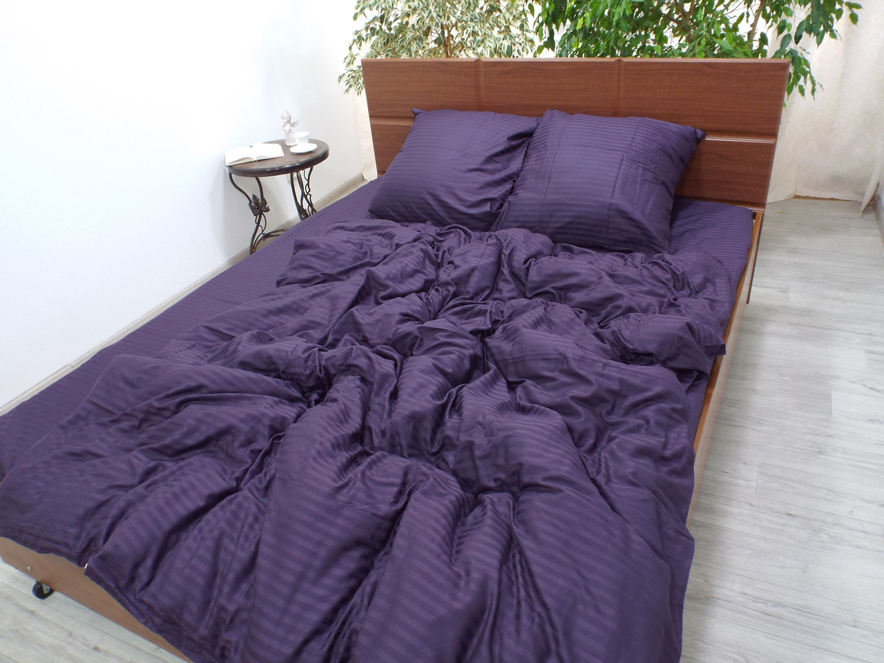 Постільна білизна сатин страйп Слива, фото 1