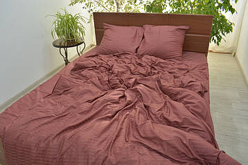 Постільна білизна сатин страйп Теракот