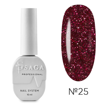 Світловідбивний гель-лак Saga Fiery Gel No25, фото 1