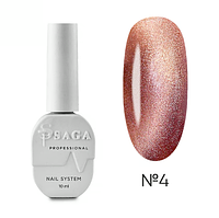 Saga Гель лак Котяче око Amber Cat No4 персиковий 10 мл