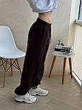 Жіночі теплі джоггери на флісі 42–48 Oversize чорний, фото 9