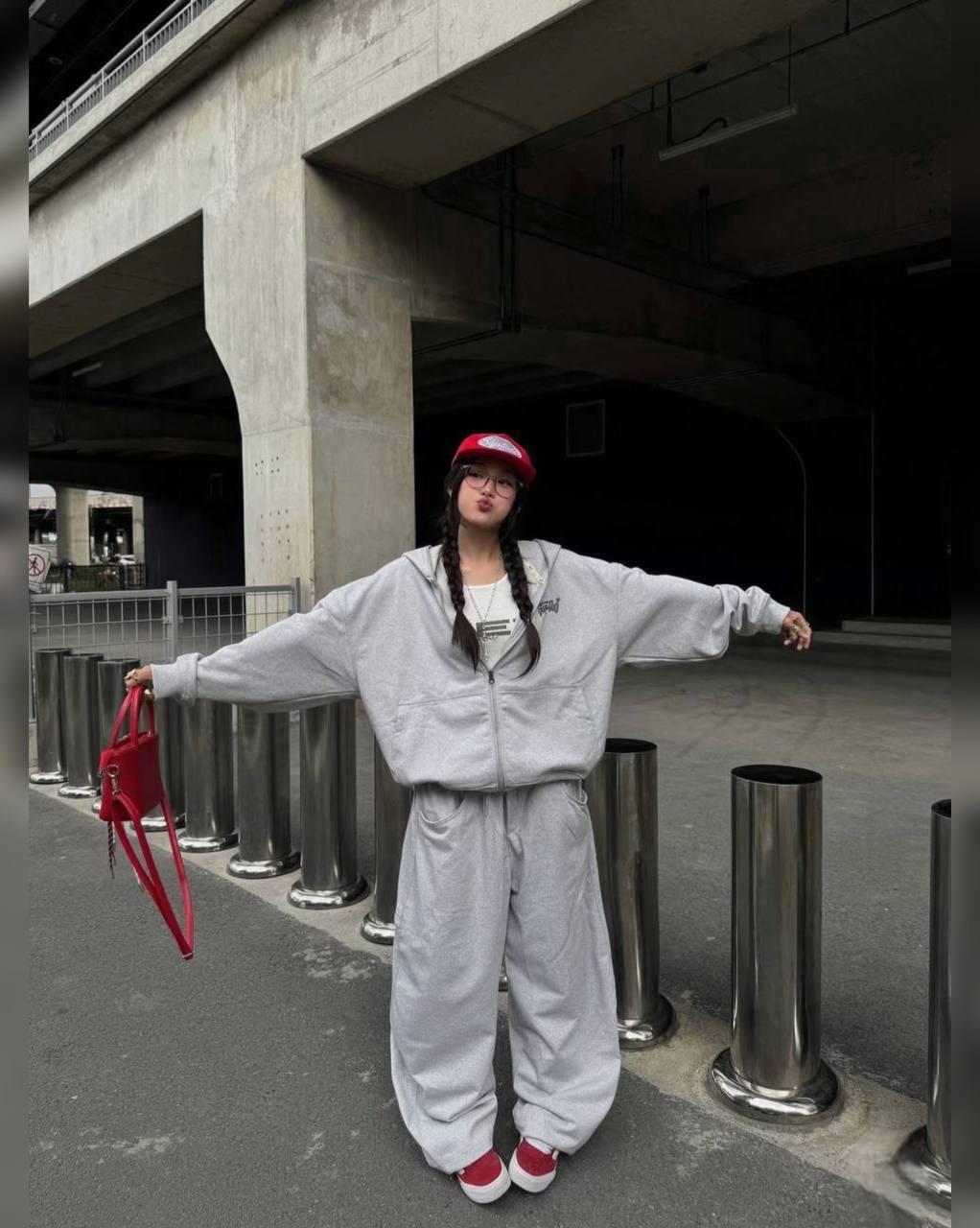 Костюм жіночий (зіп худі + палаццо) Модель: 1456-179 Колір: сірий, фото 1