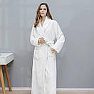 Халат довгий жіночий теплий махровий халат для дому сауни лазні басейну Білий, M, фото 2