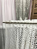 Готова тюль ажурна молочна сіточка 2,80 м × 1,80 м із петлями під трубу, фото 2