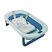 Ванночка для купання новонароджених ванна для немовлят дітей з термометром зливом та вкладишем подушкою електронний датчик, фото 9