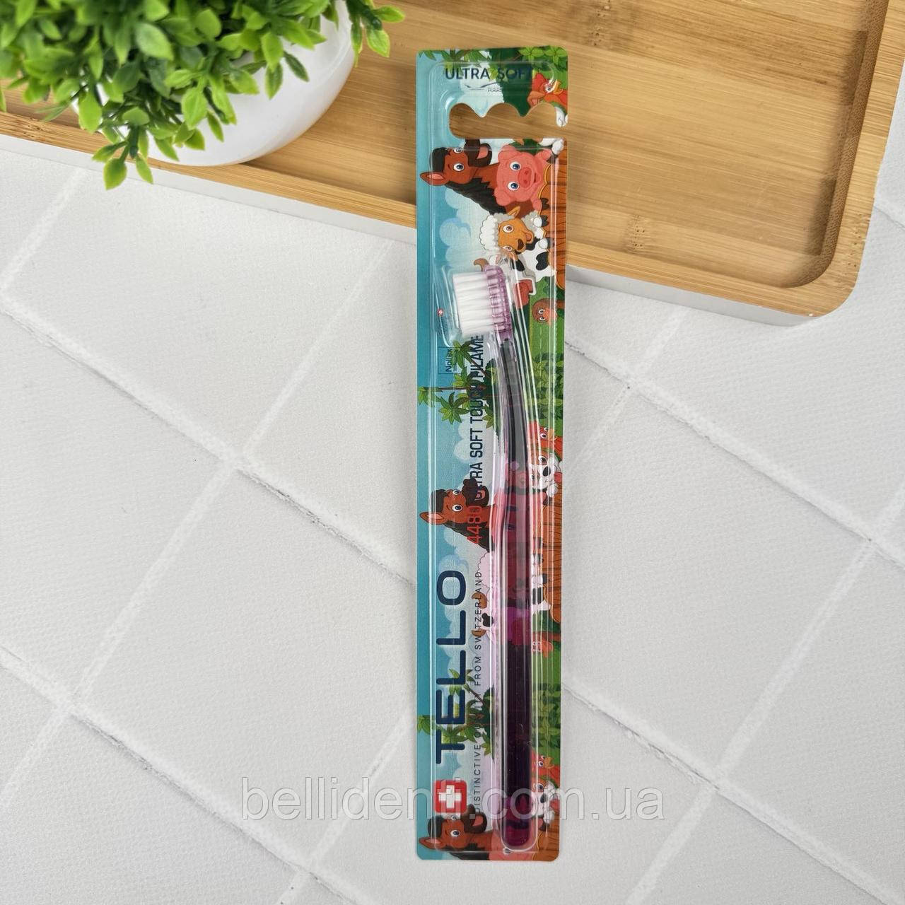 Дитяча зубна щітка Tello Kids Ultra Soft 4480 від 4 років (рожева), 1 шт