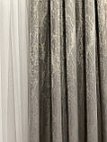 Готова штора 1,40 х 2,50 м мармур сірий софт/котон, фото 5