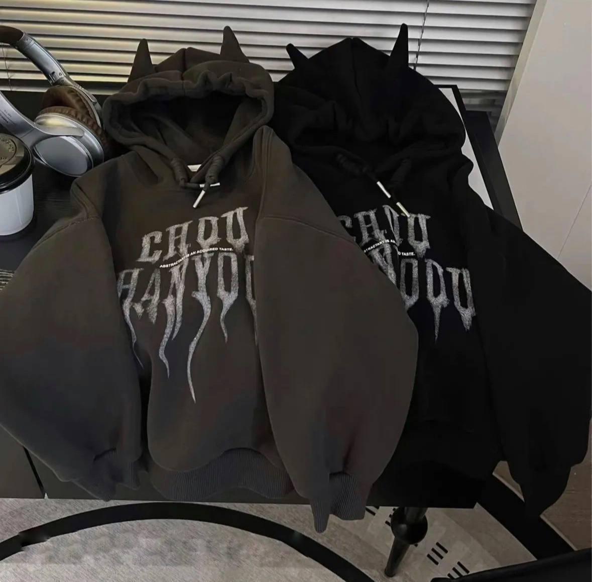 Худі жіноче з ріжками Модель: 1456-158 Колір: чорний, шоколад, фото 1