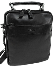 Чоловіча шкіряна сумка, борсетка Mykhail Ikhtyar чорна