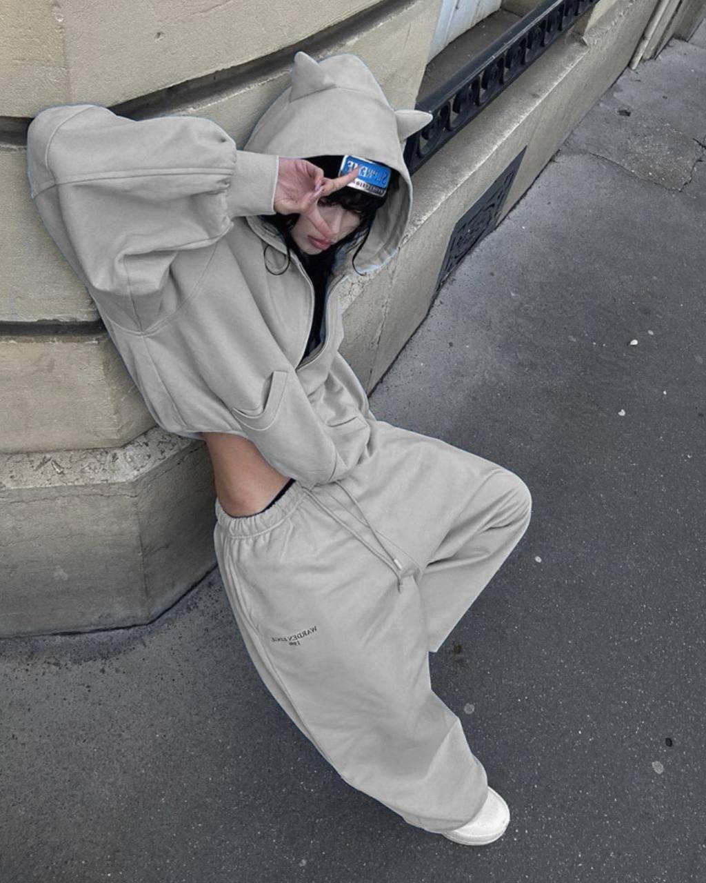 Костюм жіночий oversize Модель: 1456-184 Колір: попіл, фото 1