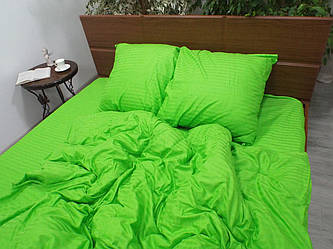 Постільна білизна сатин страйп Зелене яблуко Двоспальний