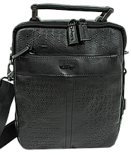 Шкіряна чоловіча сумка, борсетка Mykhail Ikhtyar чорна