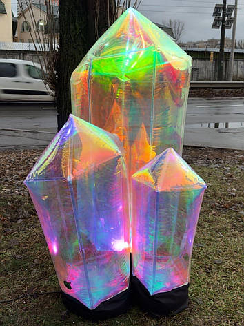 Надувна герметична фігура кристали 140 см з підсвіткою для вуличного оформлення входу, фото 1