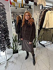 Жіноча шубка-куртка, двохсторння, еко норка