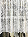 Тюль висота 1,80 м білий орнамент жакардовий, фото 5