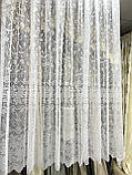Тюль висота 1,80 м білий орнамент жакардовий, фото 3