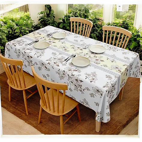 Скатертина для столу на тканинній основі з лакованою поверхнею, фото 1