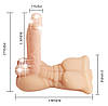Реалістичний фалоімітатор з мультишвидкісною вібрацією та торсом Temptation Bigger Man Vibrating Dildo Flesh, фото 9