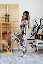 2442-24квіт Тепла піжама для дівчинки-підлітка махра Котики тм Авекс, фото 4