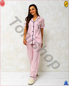 Жіноча піжама Victoria's Secret бавовняна в рожеву смужку для сну домашній одяг піжама для відпочинку