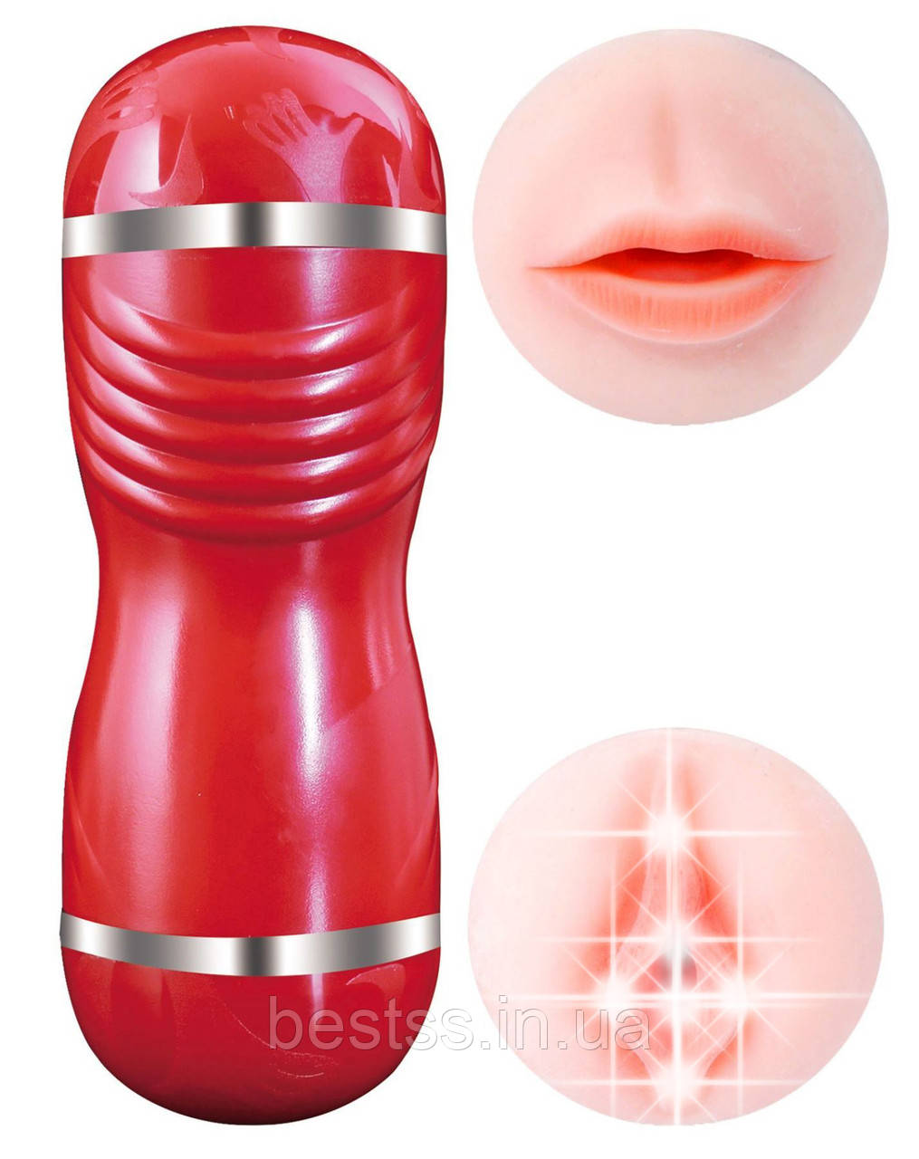 Двосторонній реалістичний мастурбатор у формі вагіни та ротика Cleo Double Delight 3.0