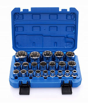 Набір головок 1/2" 12-гранних 8-36 мм 21 шт. Kraft&Dele KD10348 головки торцеві, фото 1