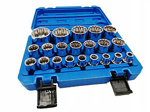 Набір головок 1/2" 12-гранних 8-36 мм 21 шт. Kraft&Dele KD10348 головки торцеві, фото 3