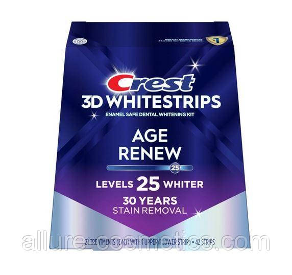 Відбілювальні смужки для зубів Crest 3D Whitestrips Age Renewal Teeth Whitening Kit 21 пари Level 25, фото 1