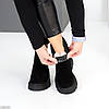 Зручні базові чорні зимові черевики челсі з еластичною вставкою, фото 4