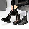 Зручні базові чорні зимові черевики челсі з еластичною вставкою, фото 10