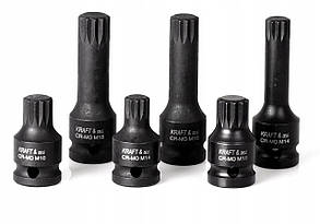 Набір ударних біт 1/2" M14 M16 M18 6 шт. KD11761, фото 2