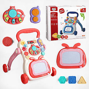 Дитячі ходунки 368-16 A, підсвічування, піаніно, сортер, шестерні, брязкальце, пальчикова гра, дощечка для малювання, обтяжувач