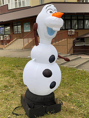Надувна фігура сніговик 340 см з вентилятором і підсвіткою для святкового вуличного оформлення, фото 2