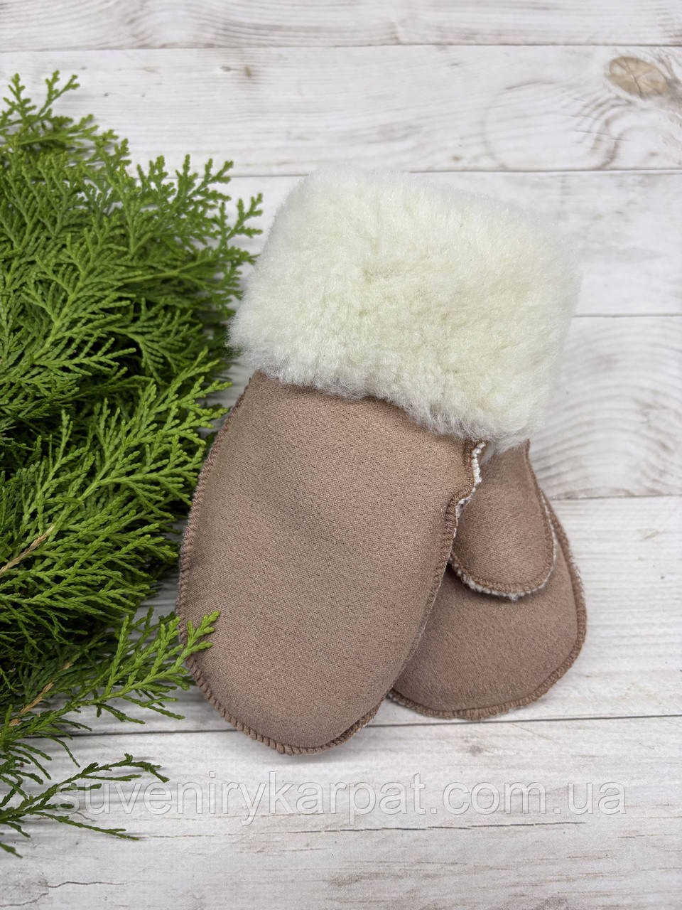 Рукавички дитячі з овечої вовни від 1 до 4 років, фото 1