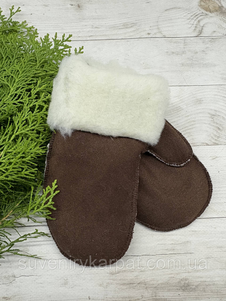 Рукавички дитячі з овечої вовни від 2 до 6 років, фото 1