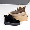 Молоді чорні замшеві зимові черевики на платформі, фото 10