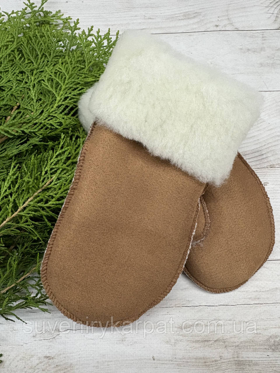 Рукавички дитячі з овечої вовни від 2 до 6 років, фото 1