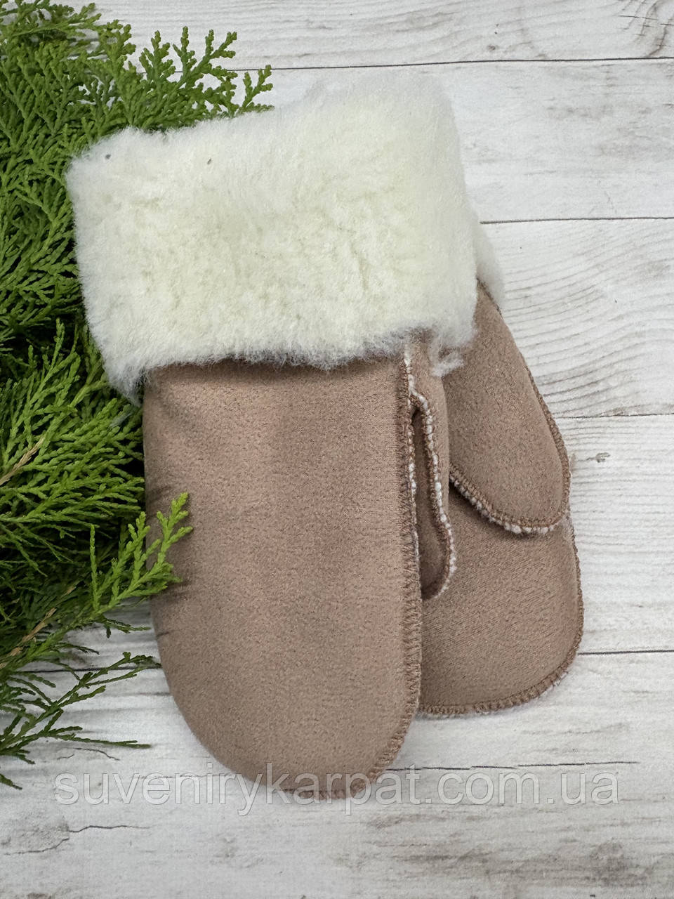 Рукавички дитячі з овечої вовни від 2 до 6 років, фото 1